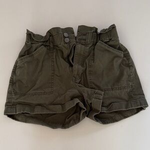 Express Green Women's Paper Bag Shorts